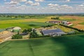 Drone image of a modern biogas plant in Germany during daytime