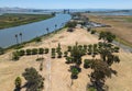 Drone image of the Napa River, Napa, California Royalty Free Stock Photo