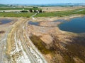 Vineyards and a slough from the air, Skaggs Island area Royalty Free Stock Photo