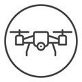 Drone inside Circle vector Quadrotor concept linear round icon