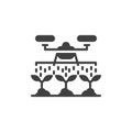 Drone irrigation vector icon