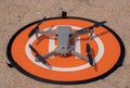 Drone landing on landing pad