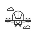 Drone - line design single isolated icon