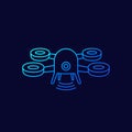 Drone line icon with gradient