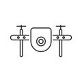 Drone line icon. Included the icons as drone, remote, controller, radar, map, signal and more line icon