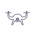 Drone line icon on white