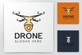 drone logo Designs Inspiration Isolated on White Background Royalty Free Stock Photo