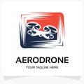 Drone Logo. Quad Copter Logo Design Template Inspiration