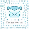 drone with mail icon. drones icons universal set for web and mobile Royalty Free Stock Photo