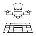drone mapping line icon vector illustration