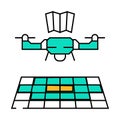 drone mapping icon color illustration