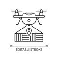 Drone mapping linear icon
