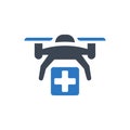 Drone medical care icon