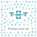 drone with money icon. drones icons universal set for web and mobile Royalty Free Stock Photo