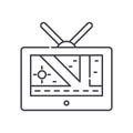 Drone monitor icon, linear isolated illustration, thin line vector, web design sign, outline concept symbol with Royalty Free Stock Photo