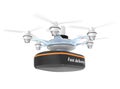 Drone mounted with compact container for fast delivery concept