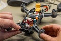 Drone opened to repair crash damage