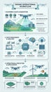 Drone Operational Workflow Infographic Showing AI Driven Data Processing And Industrial Robotics Applications Illustration Royalty Free Stock Photo