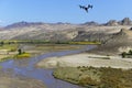 Drone over the river Royalty Free Stock Photo