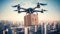 Drone Package Delivery in the City - Efficient and Fast Shipping - Generative AI