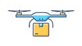 Drone Package Delivery Service Modern Logistics Tech, vector design Generative AI Royalty Free Stock Photo