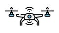 Drone Package Delivery Vector, vector design Generative AI Royalty Free Stock Photo