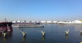Drone panning over Europort deep sea port near Rotterdam