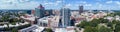 Drone Aerial Panorama Skyline of the City of Raleigh, NC Royalty Free Stock Photo