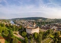 Drone panorama image of Swiss old town Schaffhausen Royalty Free Stock Photo