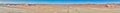 Drone panorama over the Sossusvlei and the surrounding dunes of the Namib Desert in Namibia during the day Royalty Free Stock Photo