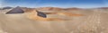 Drone panorama over the Sossusvlei and the surrounding dunes of the Namib Desert in Namibia during the day Royalty Free Stock Photo