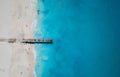 Drone panorama of pier in Grace Bay, Providenciales, Turks and Caicos Royalty Free Stock Photo