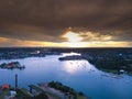 Drone Panoramic Aerial views of Sydney Harbour CBD and Downtown Royalty Free Stock Photo