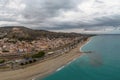 drone perspective of the picturesque Calabrian village of Roccella Ionica