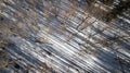 Drone photo of Aspen tree shadows in snowy Colorado, USA