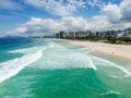 Drone photo of Barra da Tijuca beach, Rio de Janeiro, Brazil. Royalty Free Stock Photo