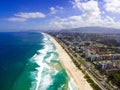 Drone photo of Barra da Tijuca beach, Rio de Janeiro, Brazil. We Royalty Free Stock Photo