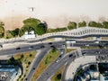 Drone photo of Pepe beach boardwalk and Lucio Costa street, Rio de Janeiro Royalty Free Stock Photo