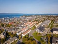 Drone Photo of the City Trondheim in Norway on Sunny Summer Day with Mountains, Fjord and Port in the Background Royalty Free Stock Photo