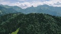 Drone photo of Dent de Jaman and alpine forests near Chamby, Switzerland Royalty Free Stock Photo