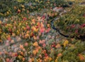 Drone Photo Fall Foliage Acadia National Park in Autumn Royalty Free Stock Photo