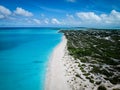 Drone photo Grace Bay beach, Providenciales, Turks and Caicos Royalty Free Stock Photo