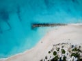 Drone photo of pier in Grace Bay, Providenciales, Turks and Caic Royalty Free Stock Photo