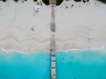 Drone photo of pier in Grace Bay, Providenciales, Turks and Caicos Royalty Free Stock Photo