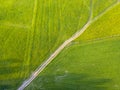 Drone Photo of the Road Between Fields in Colorful Early Spring Royalty Free Stock Photo