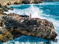 Drone photo of the rugged coast of Malta. Royalty Free Stock Photo