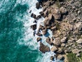 Drone photo of the rugged coast of Malta. Royalty Free Stock Photo