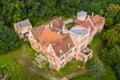 Drone photo of ruined castle in Mikosszeplak, Hungary Royalty Free Stock Photo