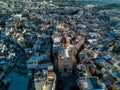 Drone photo of St. George`s Basilica in Gozo, Malta. City of Victoria Royalty Free Stock Photo
