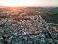 Drone photo - Sunset over Victoria. Gozo, Malta Royalty Free Stock Photo